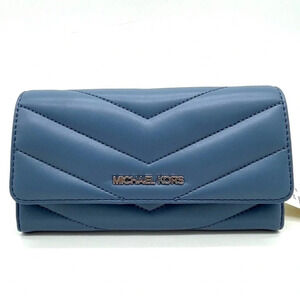 Michael Kors Large Trifold Wallet Blue Lagoon (NWT)